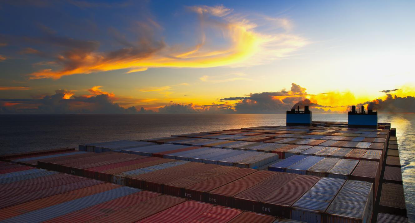 Shipping container sunset by Pankaj Mishra