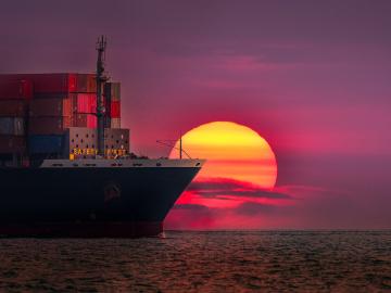 Ship sunset